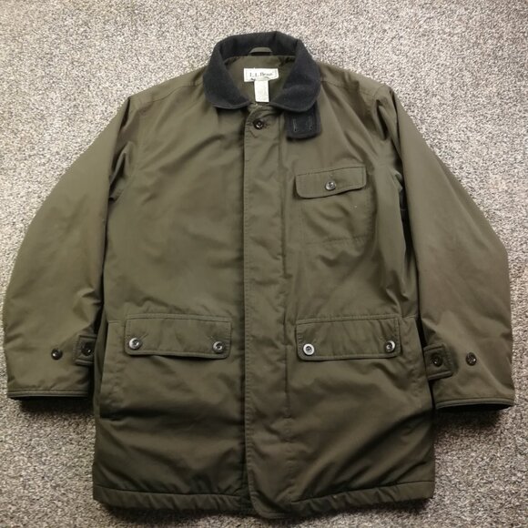 Vintage LL Bean Jacket Chore Barn Wool Cashmere Flannel Blanket Lined Mens Large - Picture 1 of 10